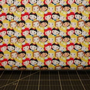 Camelot Fabrics. Disney Princess Kawaii. Cute Princess Party Multi