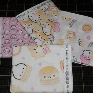 The Dimsum Steam Team Fat Quarter Bundle - 4 Piece Michael Miller Cute Chinese Food Themed FQ Bundle - 100% cotton - panel option extra