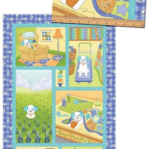 Benartex. Joey the Shop Dog Quilting Panel - 2/3 Yard Quilting Panel
