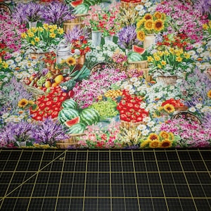 Timeless Treasures. Farm Stand. Fresh Farm Products & Floral DIGITALLY PRINTED