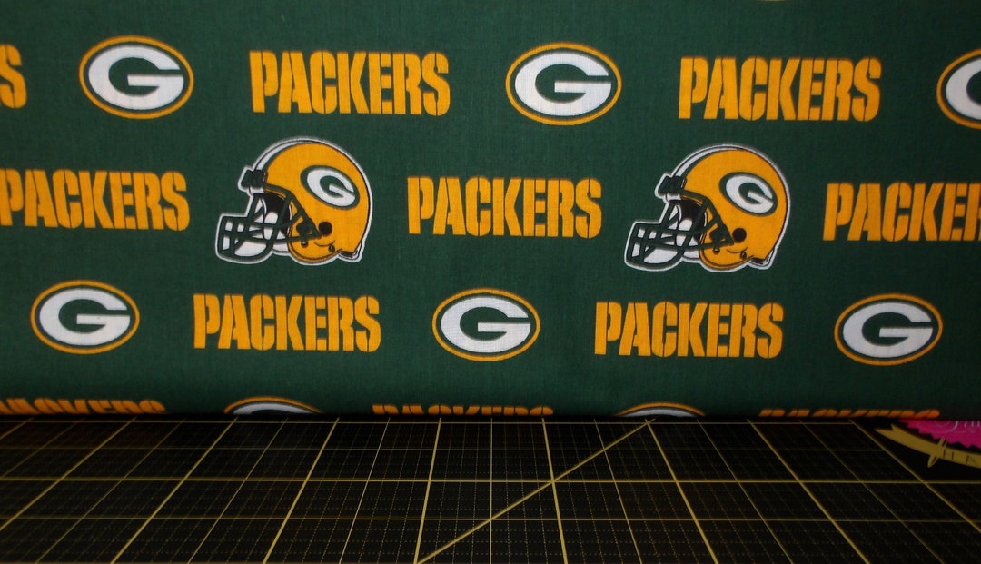 Packer Material Fabric Traditions. NFL Green Bay Packers Allover Green - 56/58 Inches ...