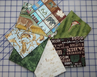 Paquete de cuartos de grasa de caza RealTree: 7 piezas con temática de caza y camuflaje, 100 % algodón