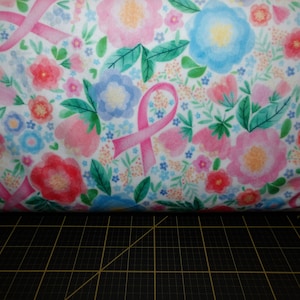 Shannon Fabrics. Ribbon Hope Pink DIGITAL MINKY 58/60 inches wide