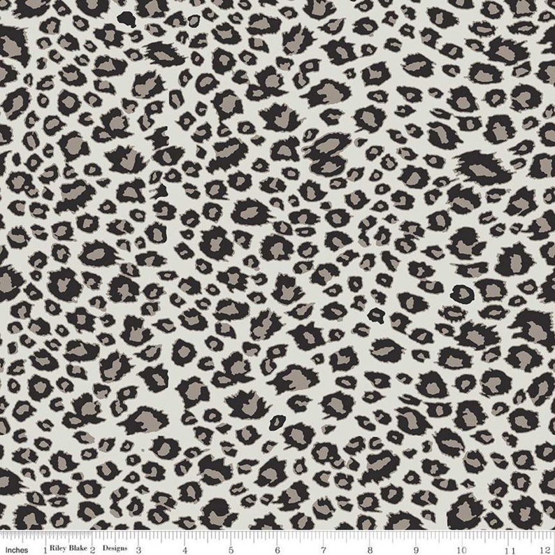 Leopard Gray Choose your cut On Safari - By the yard Riley Blake
