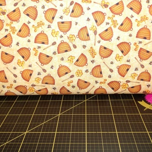 QT Fabrics. Sweet As Honey. Beehives Brown