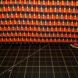 QT Fabrics. Backyard BBQ. Mustard & Ketchup Black