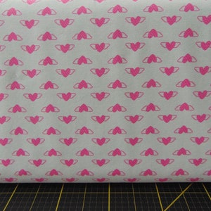 Stof Fabrics. Flying Heart Grey KNIT 58/60 inch