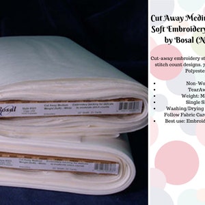 FINAL Yard - Cut Away Medium Weight Soft Embroidery Stabilizer by Bosal (BOS323) - 20 inches wide