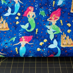 Exclusively Quilters. Beautiful Briny Sea. Main Royal Blue