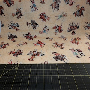 QT Fabrics. Hey Cowgirl. Cowgirl and Horse Toss Chamois