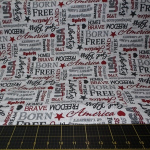 Northcott. My America. My America Word Light Gray - QOV Fabric