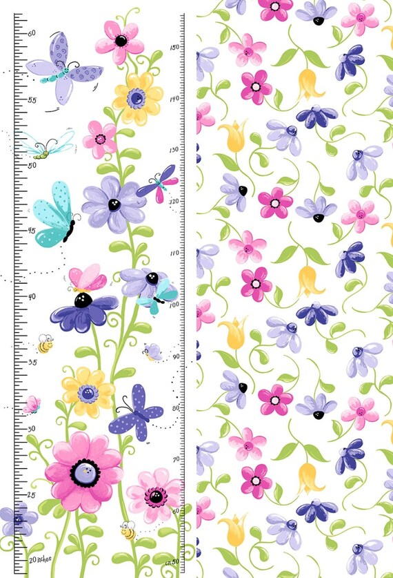Hamil Textiles Susybee Flutter The Butterfly Growth Chart 30 Panel Fabric Lilac-Multi Hamil Textiles Susybee Flutter The Butterfly Growth Chart 30 Panel Fabric Lilac-Multi