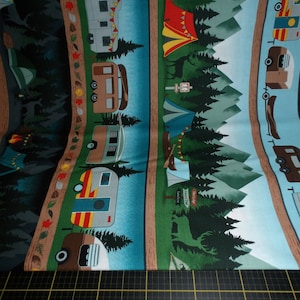 Kanvas. Moose Creek Lodge. Camping Stripe Multi STAMPATO DIGITALMENTE