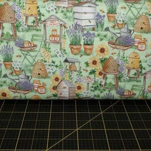 Michael Miller. Bee Culture. Busy Bee Farm Green DIGITALLY PRINTED