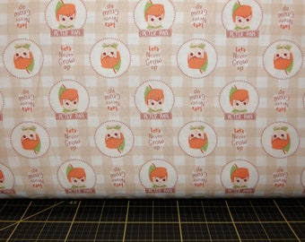 Camelot Stoffe. Peter Pan & Tinkerbell. Peter Pan Plaid Buttons Beige