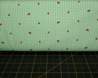 Robert Kaufmann. Carolina Shore Drucke. Karo Sweet Pea Watermelon - Wassermelonen Gingham Stoff