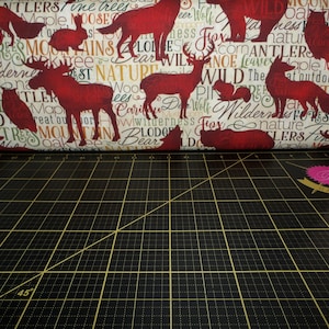Northcott. Autumn Woods. Animal Silhouette Beige