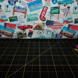 Tessuti Windham. Viaggio on the road in America. Cartoline ovunque
