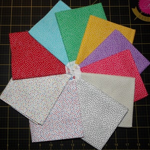 Light Hues Garden Pindot Fat Quarter Bundle - 10 Piece Michael Miller Tiny Dots FQ Bundle - 100% Cotton Woven Fabric