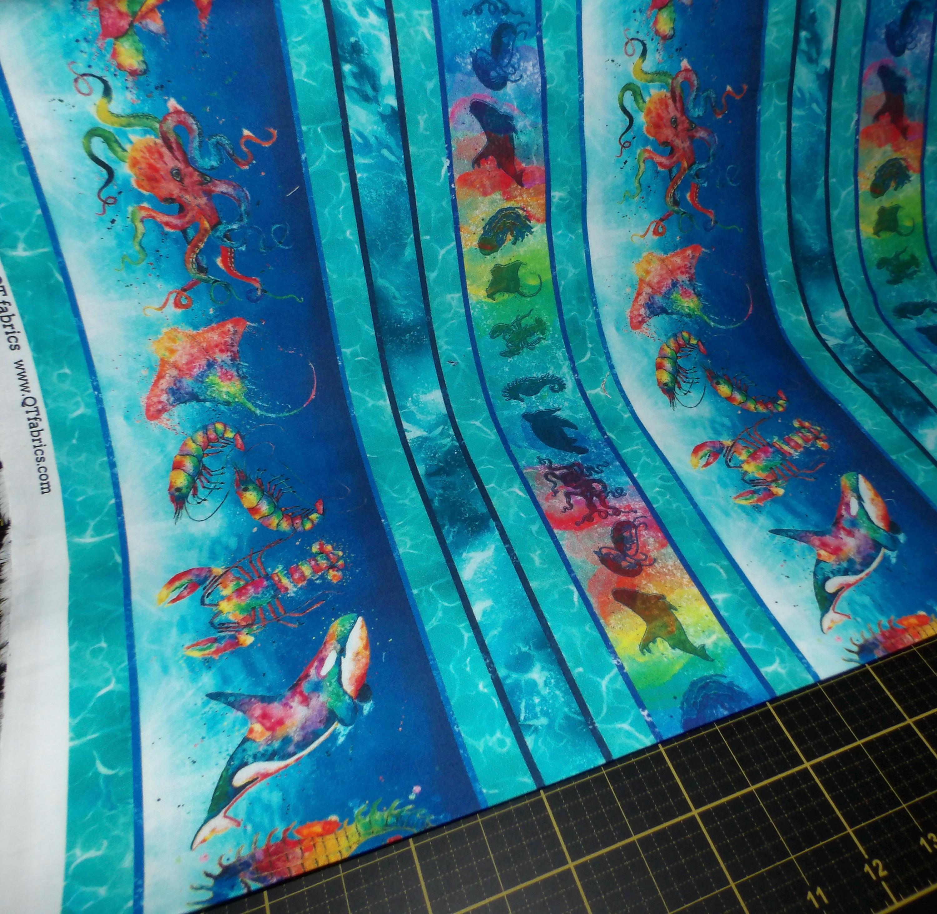 QT Fabrics. the Deep. Sea Creatures Decorative Stripe - Etsy