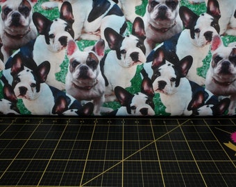 David Textiles. Frenchie Packed Allover Grass IMPRESSION NUMÉRIQUE
