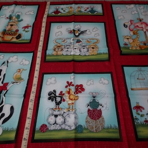 Henry Glass. No Fowl Play Blocks Red 2/3 yd - designed by Leanne Anderson and Kaytlyn Kuebler from Whole Country Caboodle