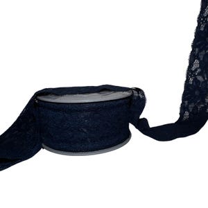 Mutandina elastica in pizzo Floral Vine, 55 mm - Blu navy 9093-027 - pacco di pizzo elasticizzato per lingerie