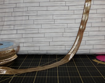 Elastischer Foldover, Lurex, Gold 967B-03 - Made in France
