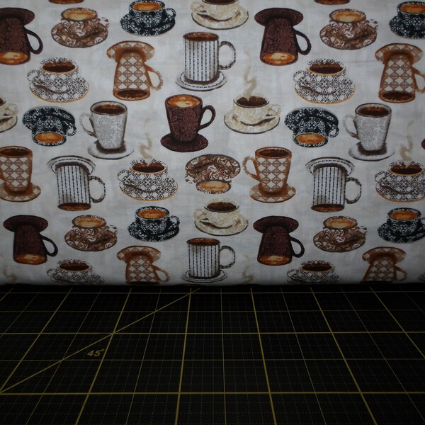 Windham Fabrics. Coffee Connoisseur. Mug Collection Cream