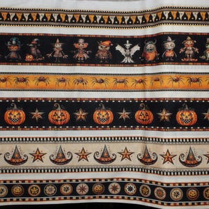 QT Fabrics. Jeepers Creepers. Halloween Border Stripe Multi