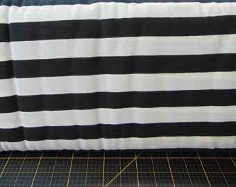 Art Gallery. Striped Bold Caviar KNIT 58/60 inch - black and white knit stripe fabric