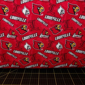 University of Louisville Cotton Flannel Fabric by Sykel-Louisville  Cardinals Plaid Flannel Fabric