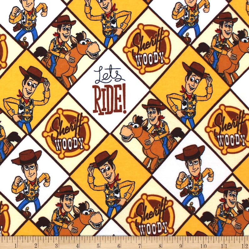 Disney Toy Story 4 Sheriff Woody Multi FLANNEL Choose Your Cut BTY Camelot Fabrics
