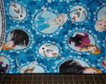 Springs Creative Frozen Multi Character Frame FLEECE Fabric - Elsa, Ana, Kristoff, Sven, and Olaf Fleece Fabric - 58/60 inches wide