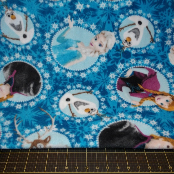 Springs Creative Frozen Multi Character Frame FLEECE Fabric - Elsa, Ana, Kristoff, Sven, and Olaf Fleece Fabric - 58/60 inches wide
