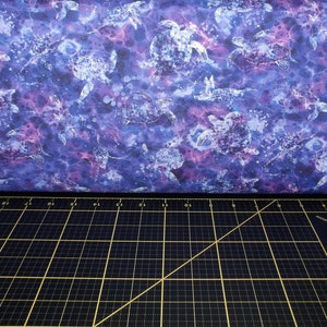 Oasis Fabrics. The Reef. Tonal Turtles Purple