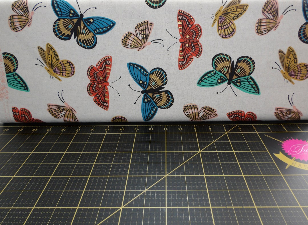 Cotton & Steel. English Garden. Monarch Metallic Natural Etsy