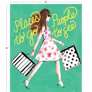 Camelot Fabrics. City Girl. Places To Go Panel Aqua Full Yard