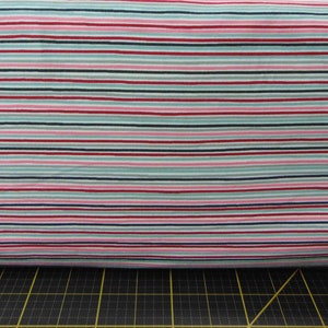 Stof Denmark. Avalana Pink/Grey/Black Stripe KNIT 58/60 inch