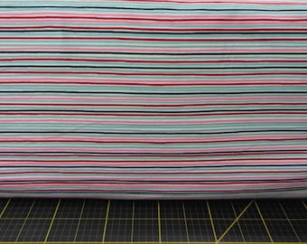 Stof Denmark. Avalana Pink/Grey/Black Stripe KNIT 58/60 inch