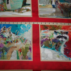 3 Wishes Fabric. The Great Outdoors Panel Red Full Yard DIGITALLY PRINTED
