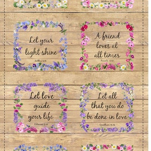 Timeless Treasures. Let Your Life Shine. Floral Proverbs on Wood Panel 2/3 yd image 1
