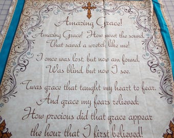 Telas QT. Panel Amazing Grace de 2/3 yardas, impreso digitalmente.