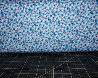 Northcott. Rhapsody In Blue. Packed Petals Blue Purple