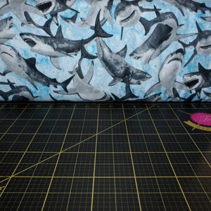 Northcott. Shark Attack. Sharks Light Blue