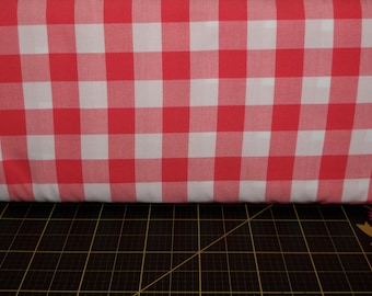 Robert Kaufman. Carolina Gingham 1 inch Coral