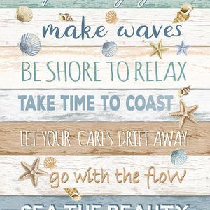 Timeless Treasures. Ocean Vibes Panel 2/3yd Multi - calming colors beach quilt panel