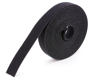 Black Hook & Loop Tape 3/4 inch - Made in France - Sew In Style Hook and Loop Tape
