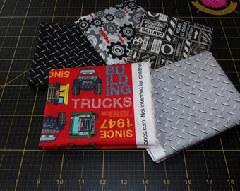 Tonka Fat Quarter Bundle - 5 Piece Camelot Fabrics & QT Fabrics Tonka Trucks Themed FQ Bundle - 100% cotton woven