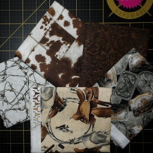 Cowboy Culture Fat Quarter Bundle - 5 Piece Blank Quilting Western Style FQ Bundle - 100% cotton
